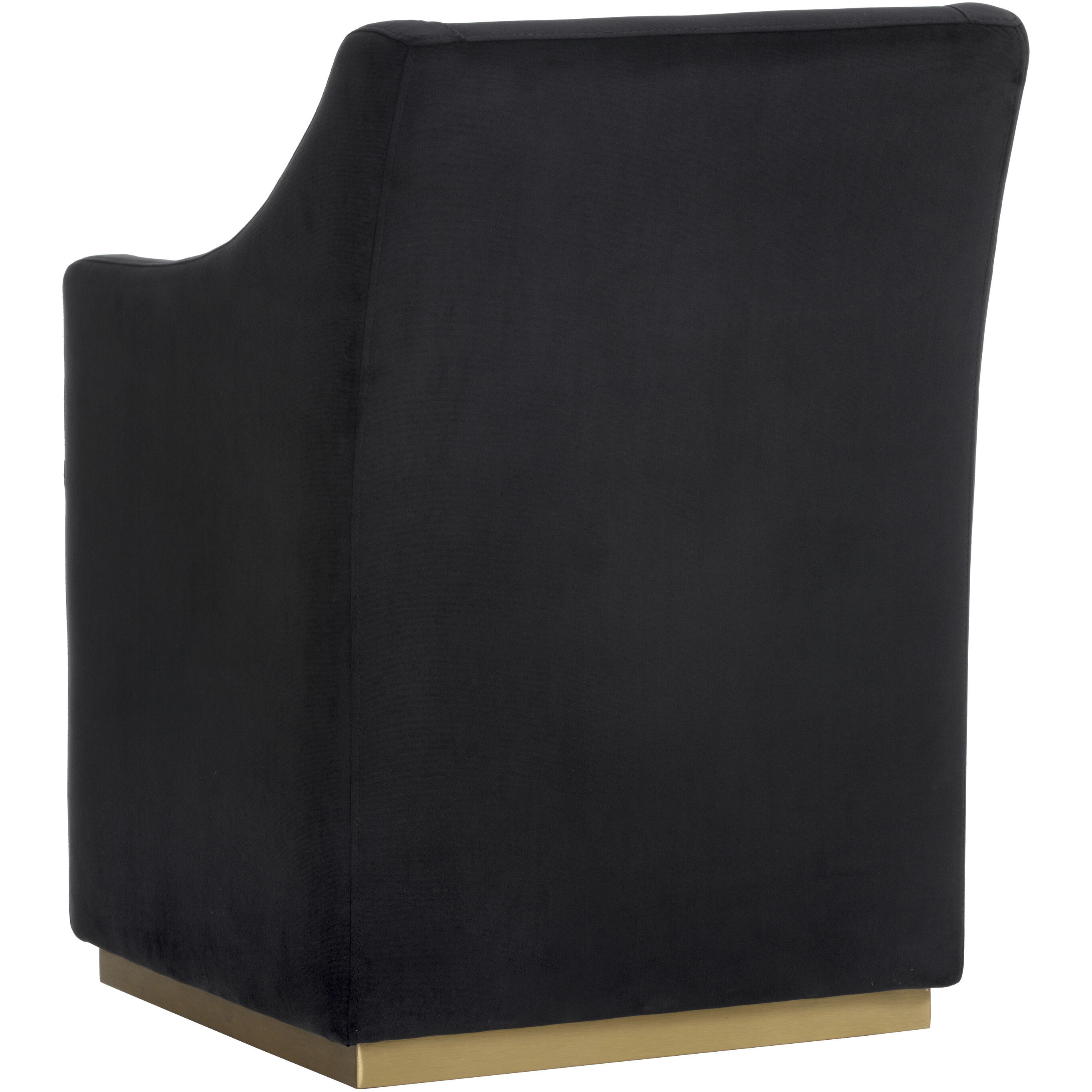 Zane Abbington Black Wheeled Dining Armchair, Wheeled